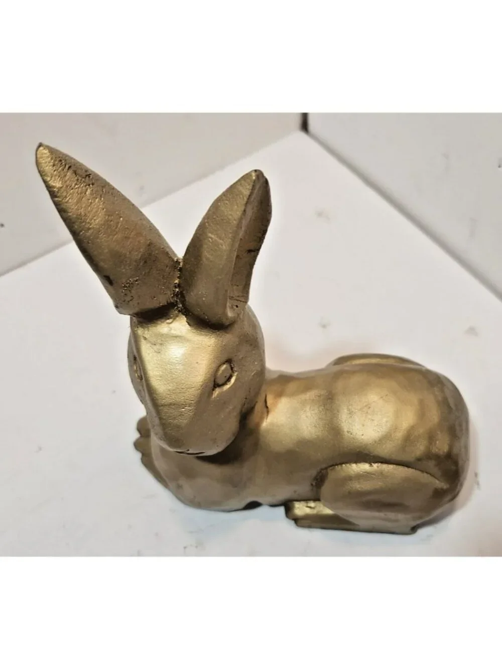 Gold Wooden Sitting Rabbit Bunny Figurine 8